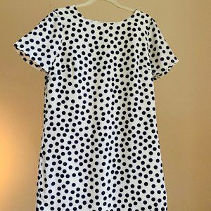 J Crew Polka Dot Short Dress Size 6, White & Blue